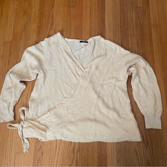 SHEIN Sweaters - SHEIN Plus Size 3XL Wrap Sweater Cream Knit